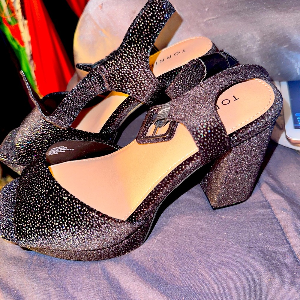 Torrid velvet platform sparkle heels